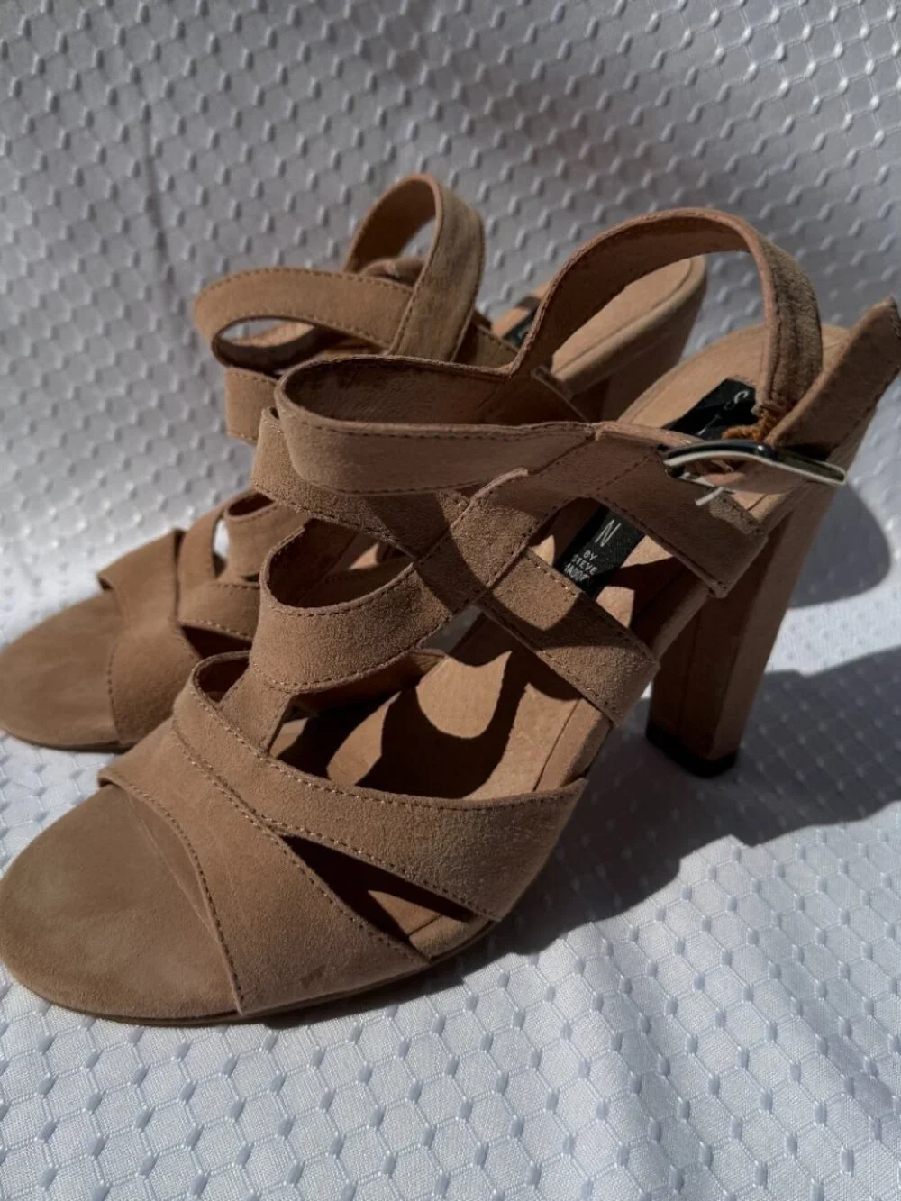 Steve Madden Steven Womens‎ Cassndra Strappy Sandal Shoes, US 8M, Tan